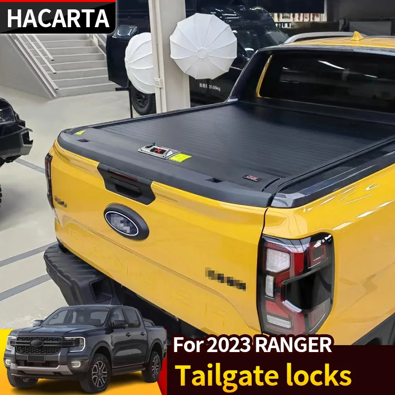 For the 2023 Ranger, the tailgate lock is modified and the tailgate box is electronically controlled key anti-theft lock