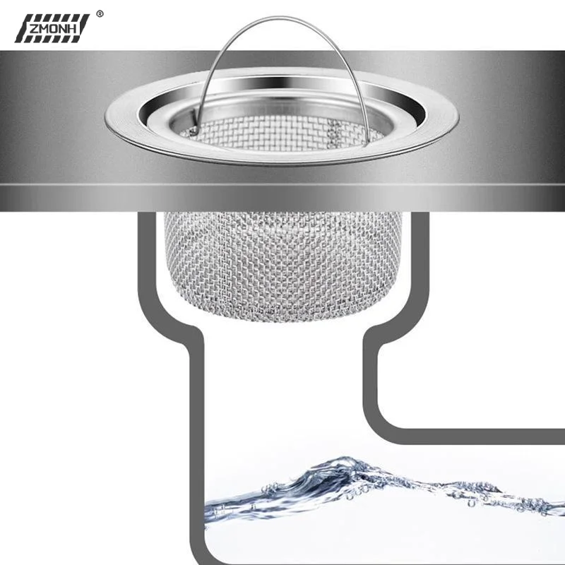 H Stainless Steel Kitchen Sink Drain Strainer Fine Mesh Easy Lift Handle Prevents Food Waste Clogging Pipes For Daily Use