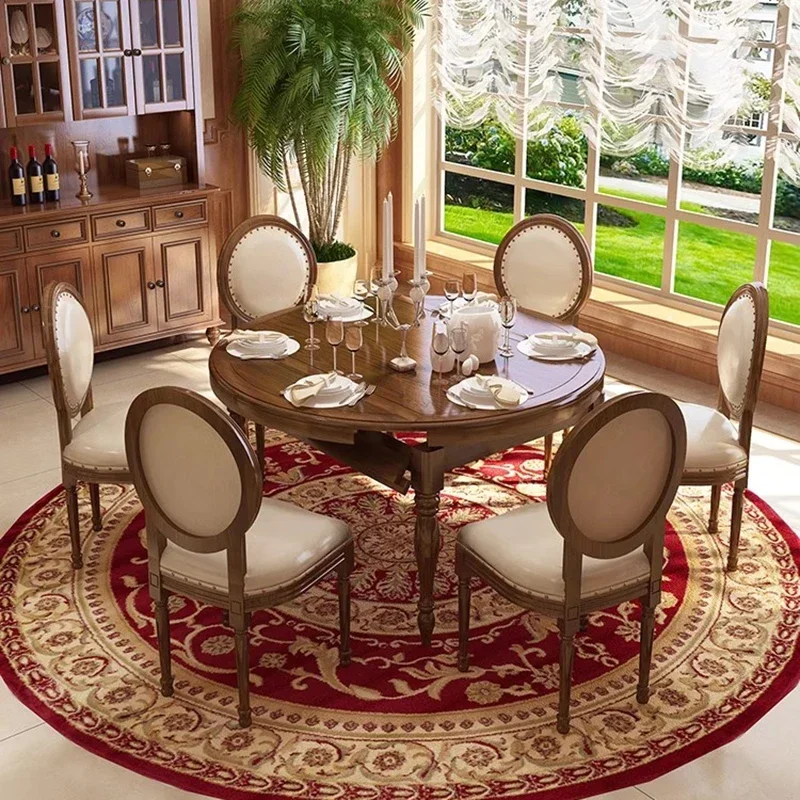 Half Round Luxury Dining Table Unique Wooden Living Room Chairs Tables Modern Space Saving Nordic Mesas De Comedor Furniture