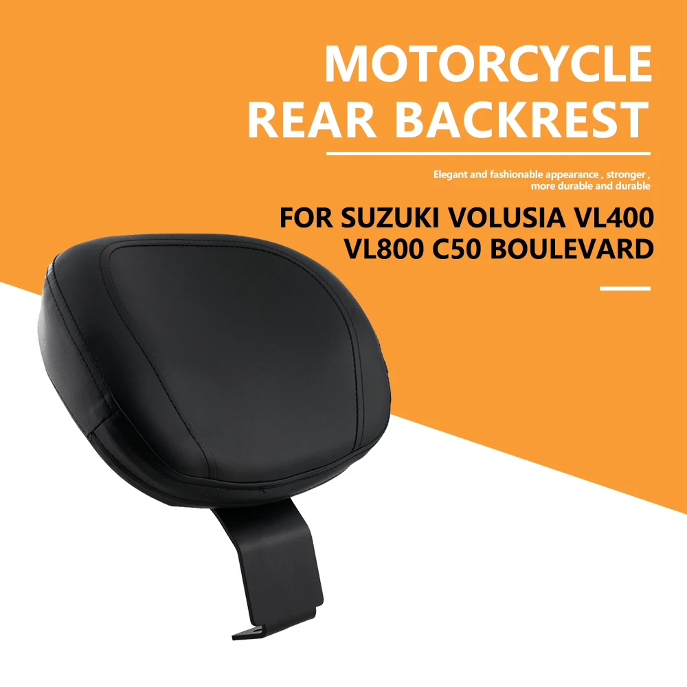 Rear Backrest Seat Back Rest Rack for Suzuki Volusia VL400 VL800 Boulevard C50 Cushion Motorcycle Leather Driver Rider Sissy Bar