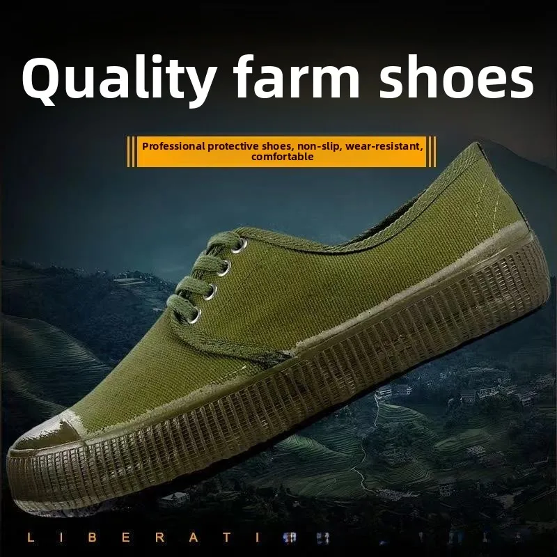 Authentic Liberation Shoes Unisex Rubber Sole Construction Site Labor Protection Shoes Wear Resistant Non Slip Farm Shoes Ant...
