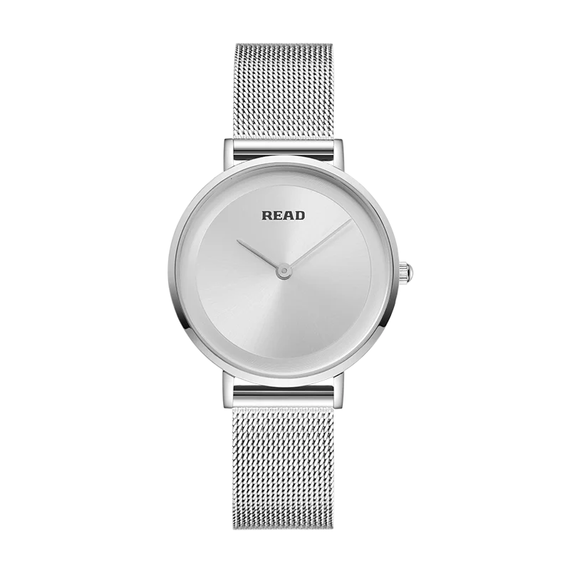 READ Women Quartz Watch | Minimal Solid Dial | Stainless Steel Mesh Band | 30M Water Resistant Ladies Wrist Watch