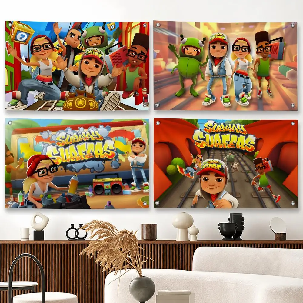 Game S-Subway S-Surfers Flags Tapestries Outdoor Parties Bedrooms Living Rooms Dorm Rooms Wall Decor Banners Gifts