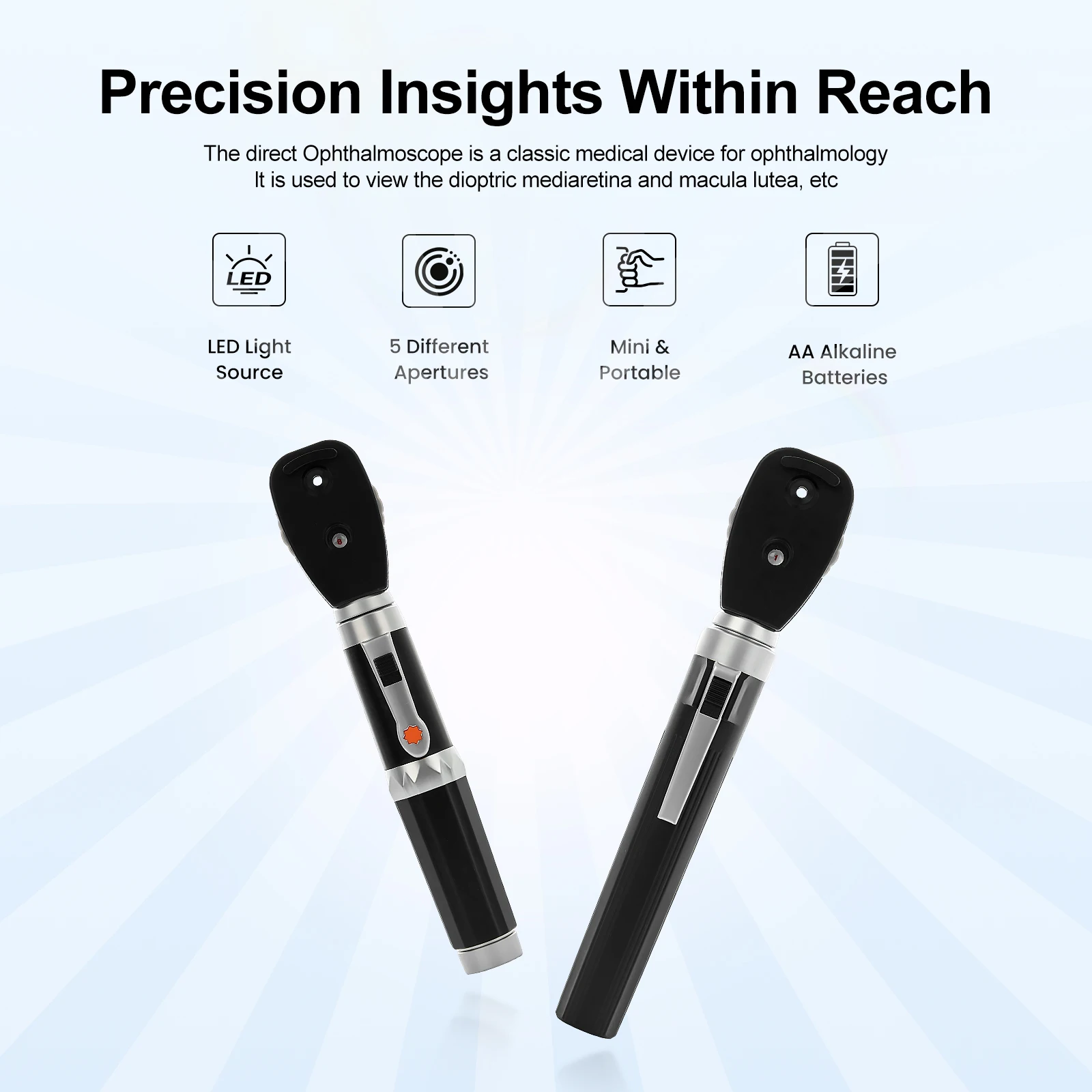 Optical Equipment Direct Ophthalmoscope Ophthalmic With Case Use Battery view 2