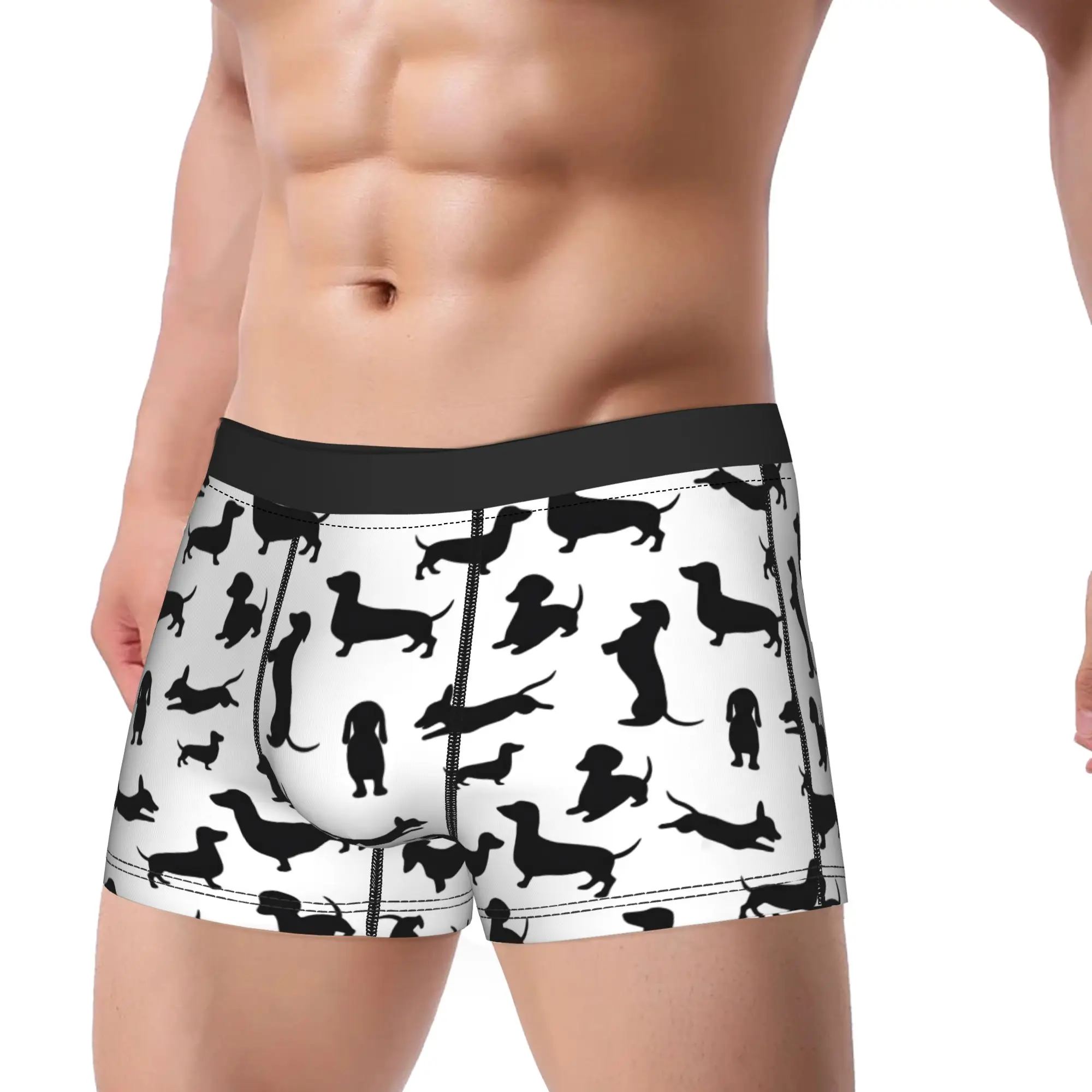 Seamless pattern with dogs Boxer Shorts  Pouch Underwear Trenky Design Shorts Briefs Comfortable Men's Panties Plus Size