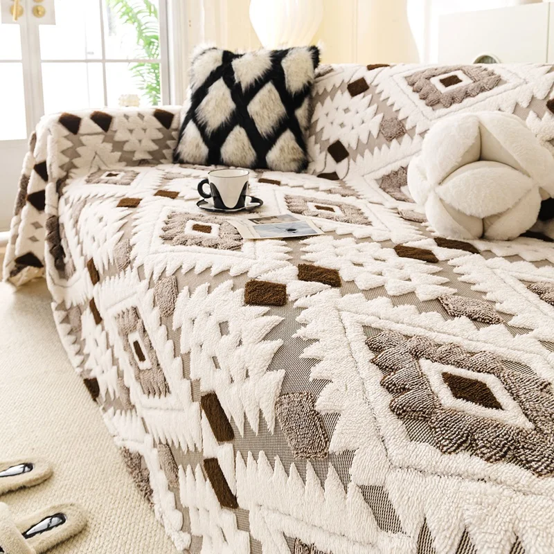 

Thick Plush Sofa Throw Blanket Anti-cat Scratches Sofa Slipcover Dustproof Couch Protector Camping Picnic Blanket Large Size