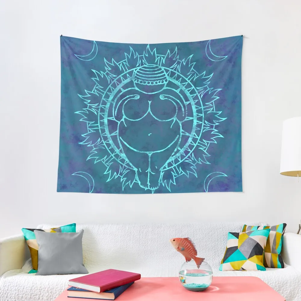 Venus of Willendorf Blue Mandala Tapestry House Decorations Wall Decor Room Decor For Girls Tapestry