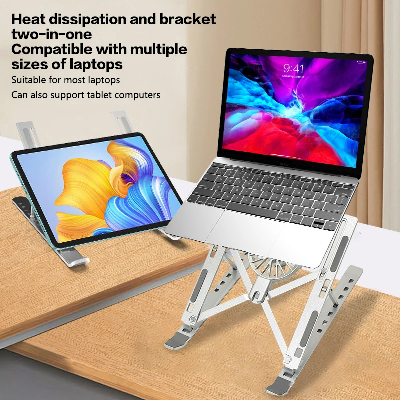 Laptop Cooler Stand Foldable Notebook Computer Cooling Pad Portable Stand For 16-18 Inch Tablet Laptop Desktop Bracket With Fans