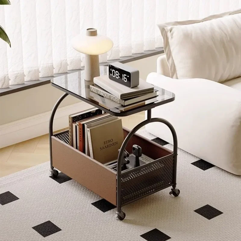 

Light Luxury Movable Sofa Side Table Side Cabinet Living Room Bedroom Furniture Bedside Table Balcony Simple Creative Storage