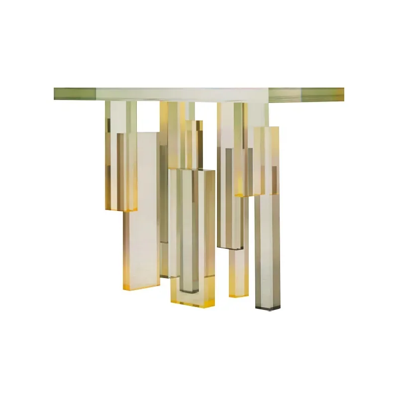 Gradual change color acrylic color porch table living room end view table model room foyer wall decoration table