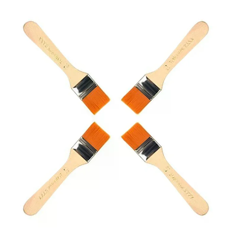 4Pcs/Set Hair Painting Brush Acrylic Paints Nylon Oil Paint Brush Watercolor Paint Drawing Art Supplies Wood Handles
