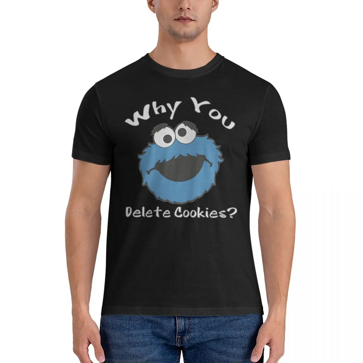 Why You Delete T-Shirts Men Cookie Monster Leisure 100% Cotton Tee Shirt Round Collar Short Sleeve T Shirt 4XL 5XL Clothes