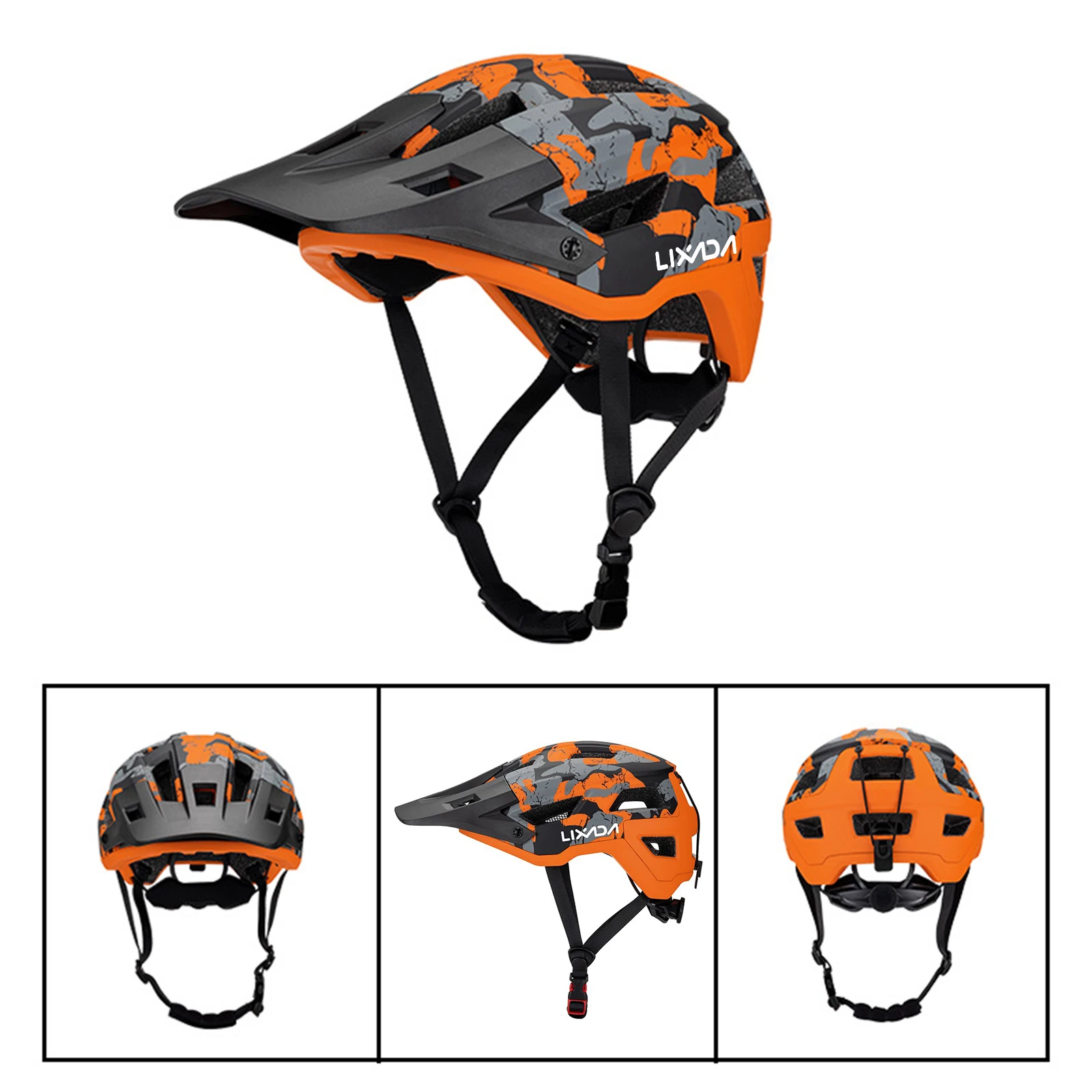 Lixada Fahrradhelm Herren Damen MTB Rennradhelm 55–61 cm verstellbares Zifferblatt abnehmbares Visier Belüftung 14 Belüftungsöffnungen Fahrradhelm – Detail 5