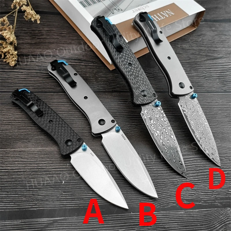 Outdoor EDC Pocket Folding Knife BM 535 High Quality Damascus Steel Blade Carbon Fiber/aluminium Alloy Handle Camping Tools