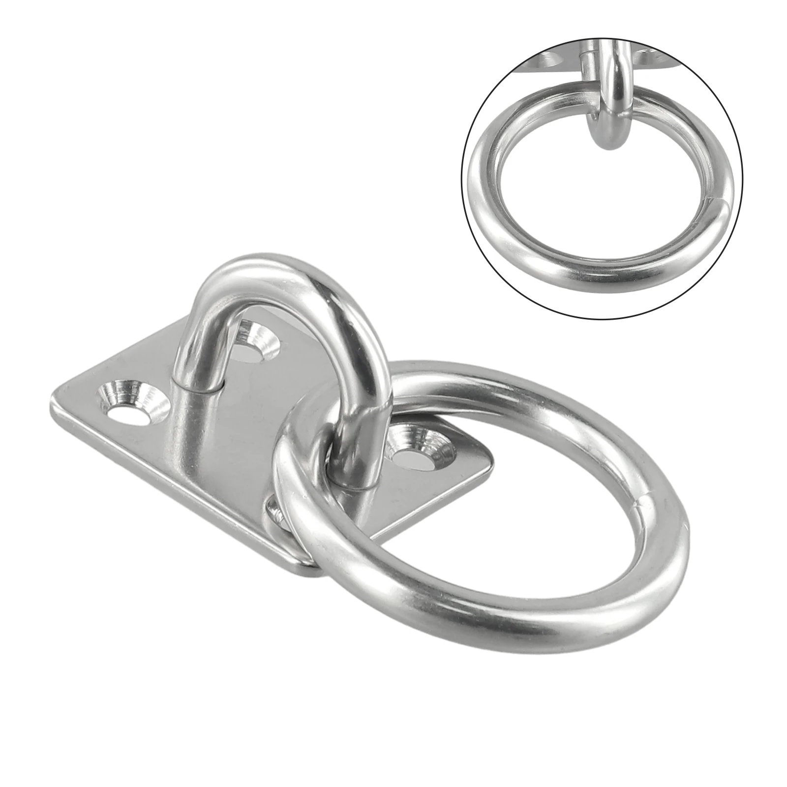 Heavy duty Stainless Steel Marine Eye Plate with Ring (6mm) – Superb Quality for Lashing & Tying Down Boat and Yacht