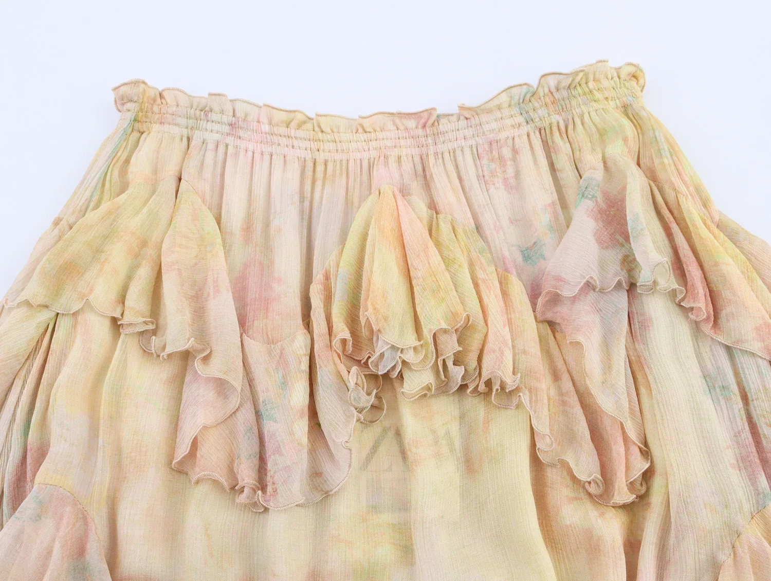 KONDALA Vrouwen Elegante Hippie Rok Gradiënt Print Tiered Ruches Lange Rokken 2025, Zomervakantie High Street Boho Dame Rokken