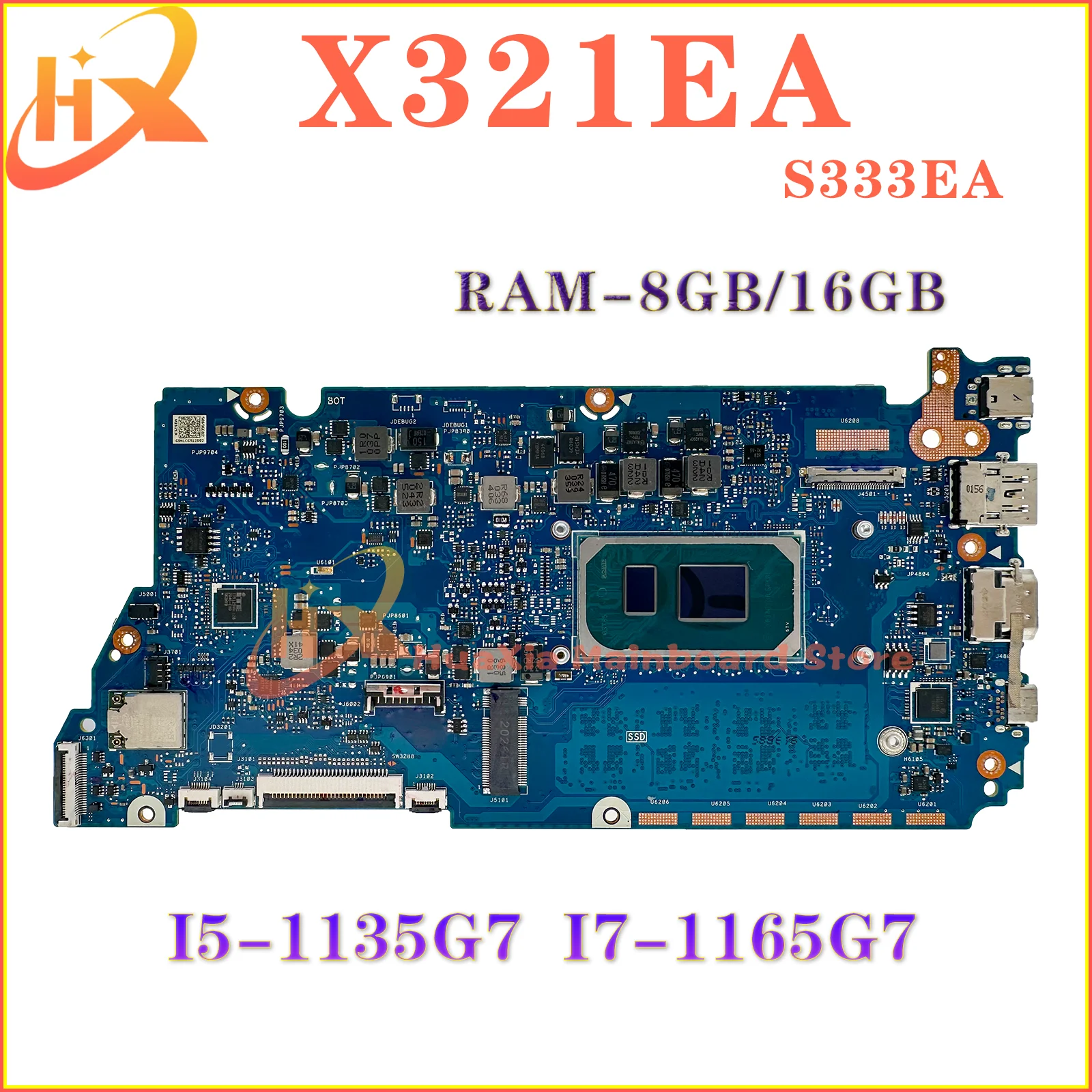 

KEFU X321EA Mainboard For ASUS S333EA K333EA X321E Laptop Motherboard i5-1135G7 i7-1165G7 RAM-8GB/16GB