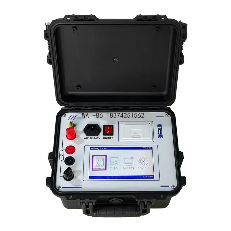 Wmwmnu 10A-100A Micro Ohm Meter Contact Resistance Tester With Storage for 100 Sets of Measurement Data