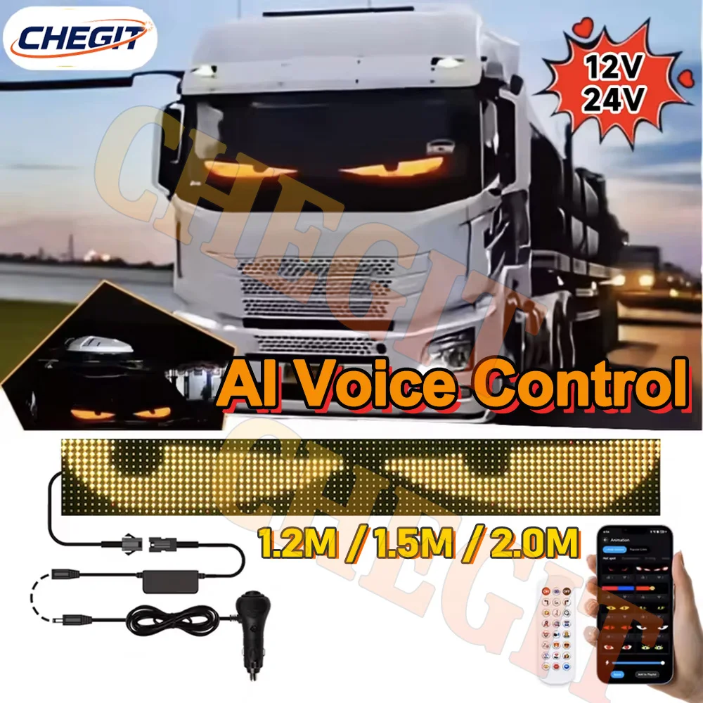 

AI Voice 2m Devil Eye APP Дистанционное управление Грузовик Светодиодная матрица Пиксельная панель Освещение Граффити Прокрутка Stickup Текстовая доска Лобовое стекло