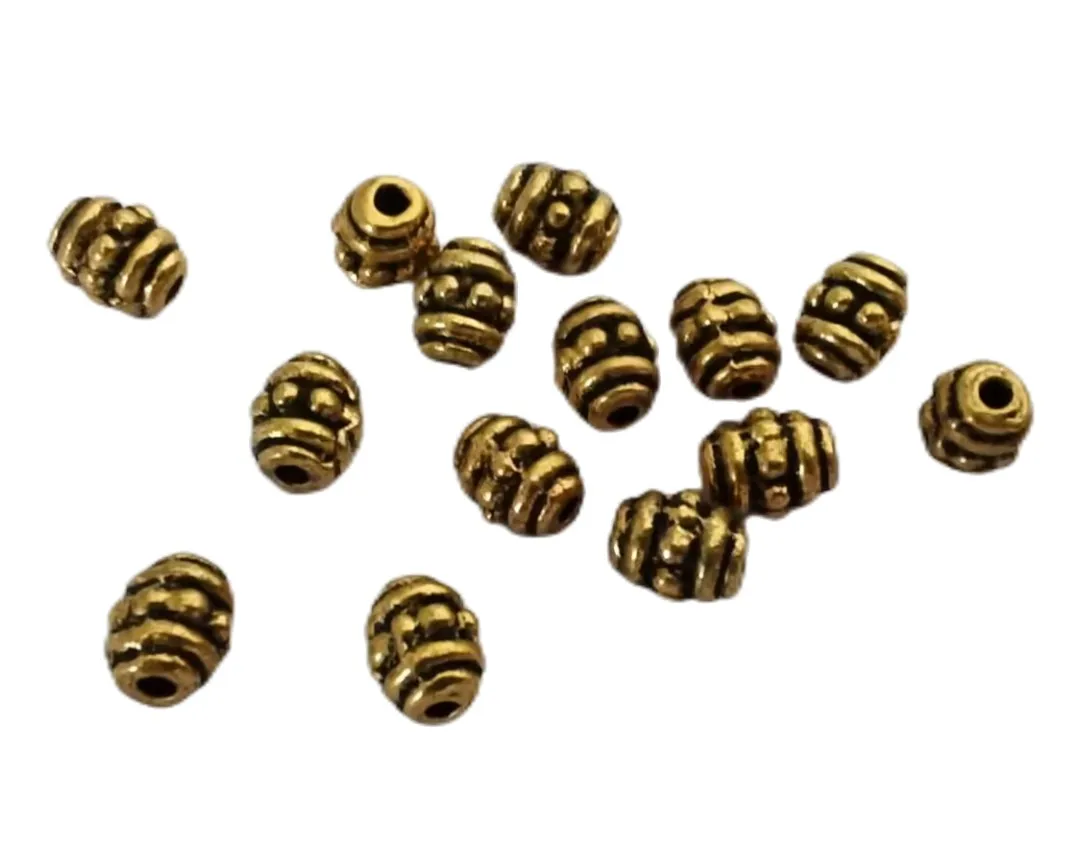 

600pcs Antiqued gold silver tiny dotted barrel spacers beads A5024G