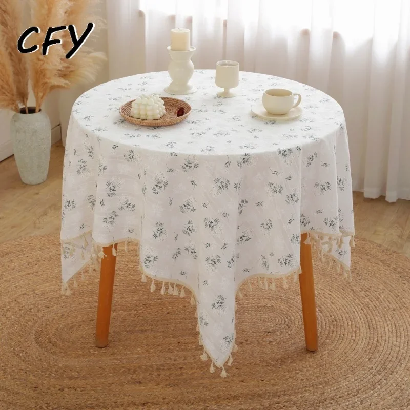 Korean Style Pastoral Fragmented Flowers Tablecloth Round Tablecloth Table Cloths Cover  Home Wedding Decor Round Table Maps