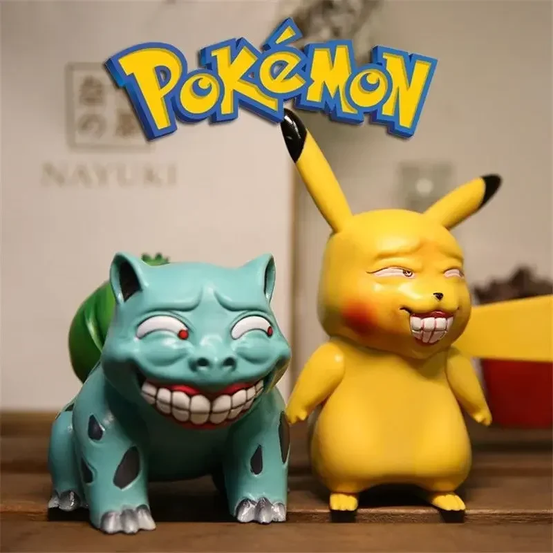 TOMY Pokemon divertido Freak Pikachu Bulbasaur Charmander ardilla PVC Anime figura de acción modelo muñeca juguete regalo para niño