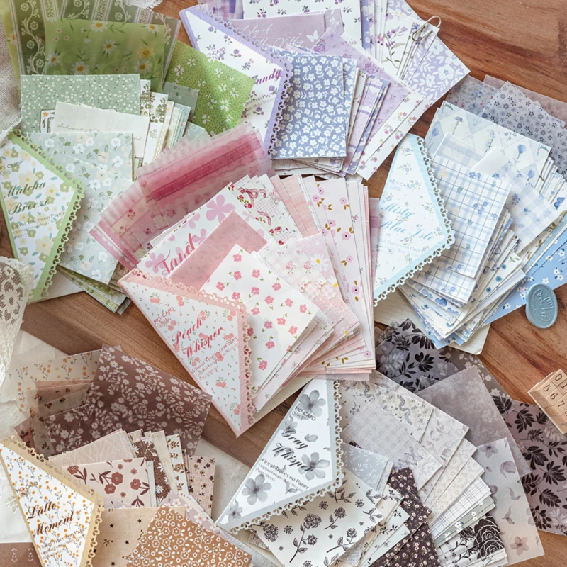 

Бумага Mr.Paper, 52 листа/упаковка, двойная упаковка, серия Paper Brick Material Paper - Paper Flower Trace для дневников, скрапбукинга, DIY-проектов и фоторамок