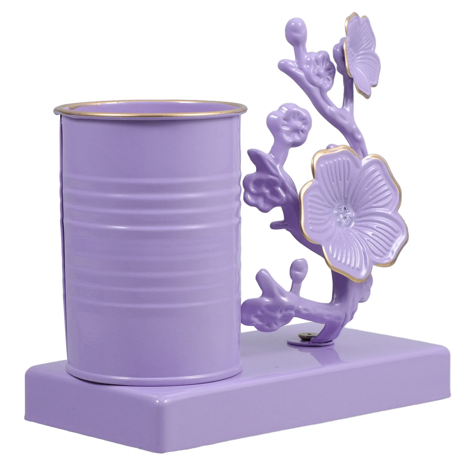 

Plum Blossom Iron Pen Holder for Desk Elegant Desktop Organizer for Pens Pencils Brushes Office Supplies Home Office Accessories