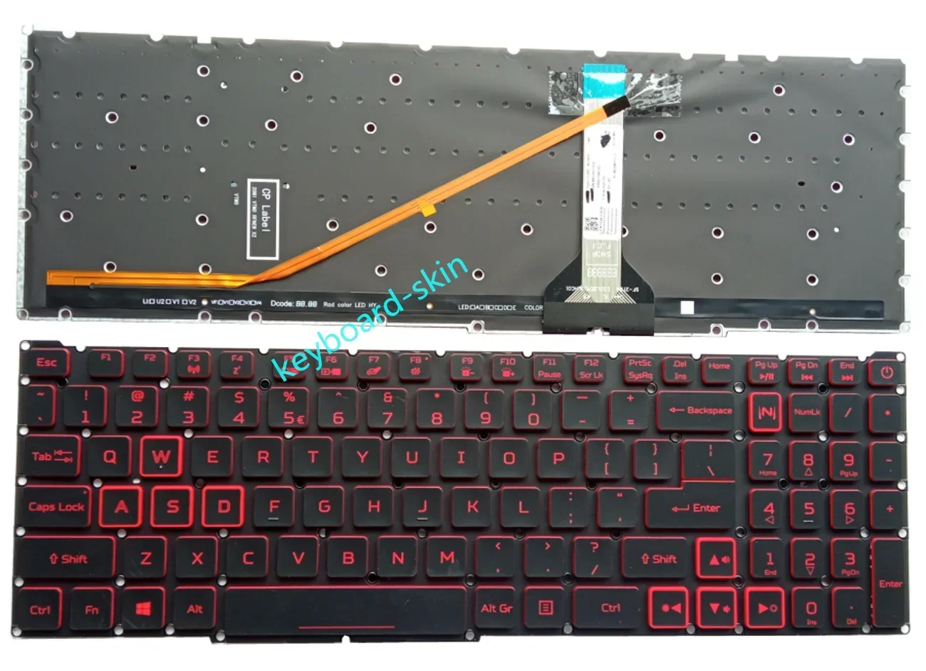 US Red Backlit keyboard for Acer Nitro 5 AN515-56 AN515-57 AN515-45 AN515-55 N20C1 Predator Helios 300 PH315-54 LG05P-N12B3L