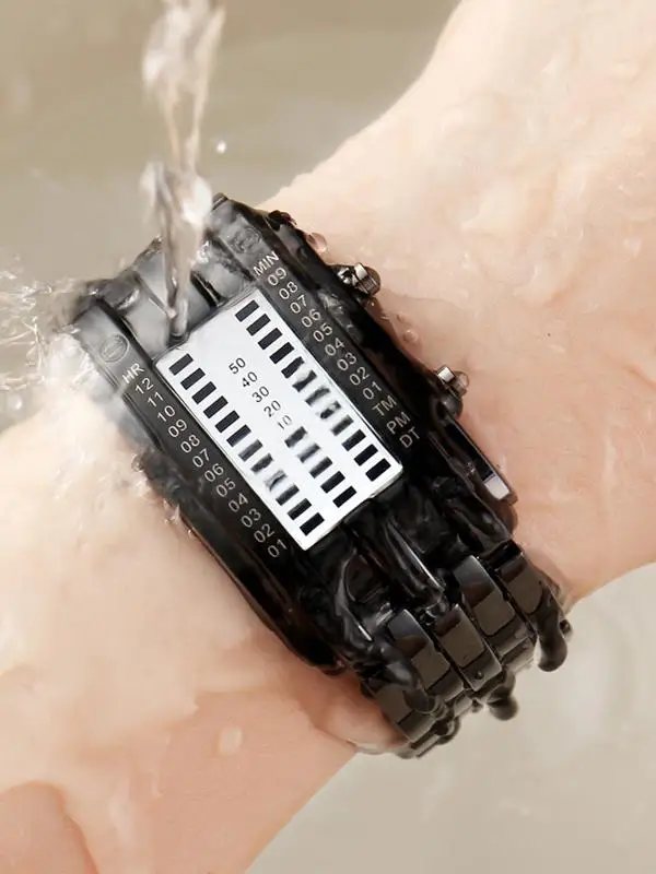 Moment beauty watch men's high school students trend led creative pointless male and female couples waterproof electronic watch