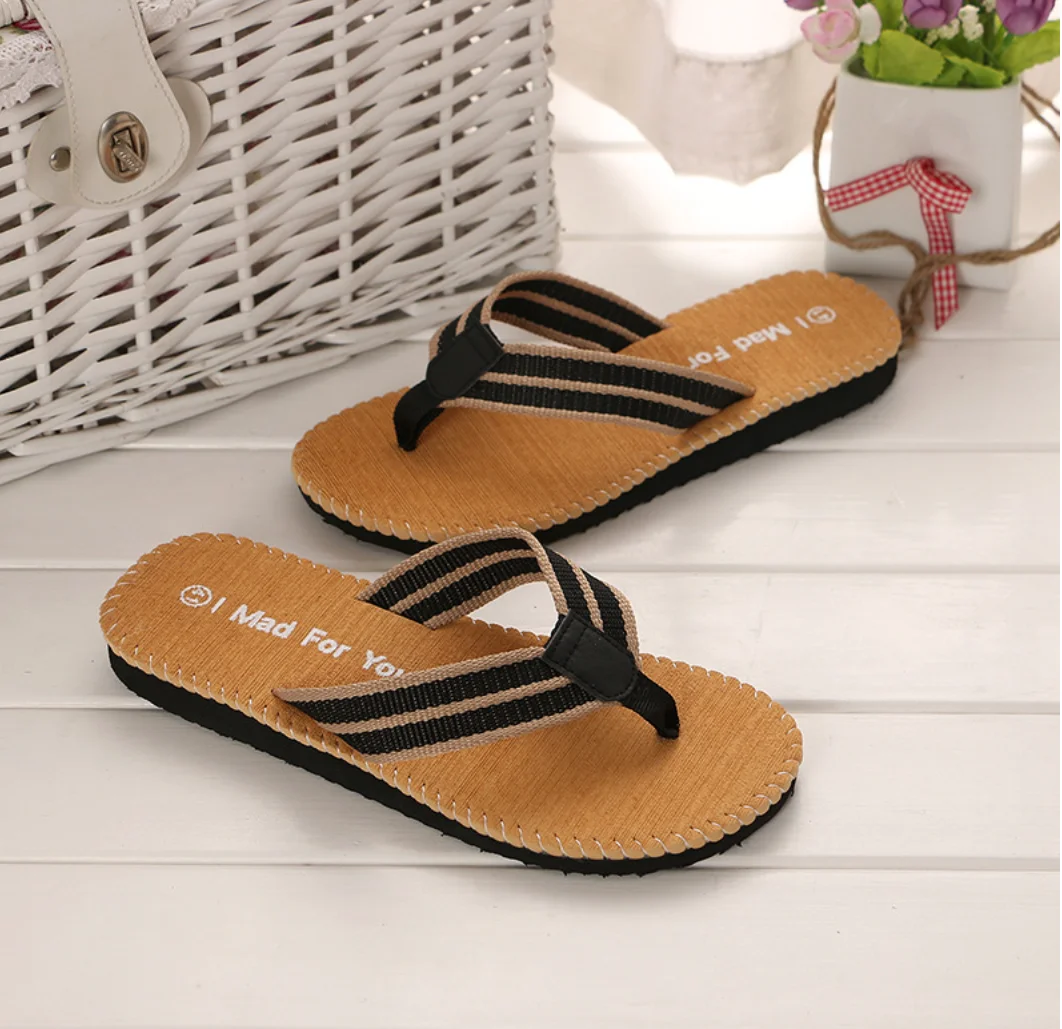 1pair New Summer Fashion Hard Wearing Outdoor Beach Sandals Men\'s Personality Flip-flops Slippers