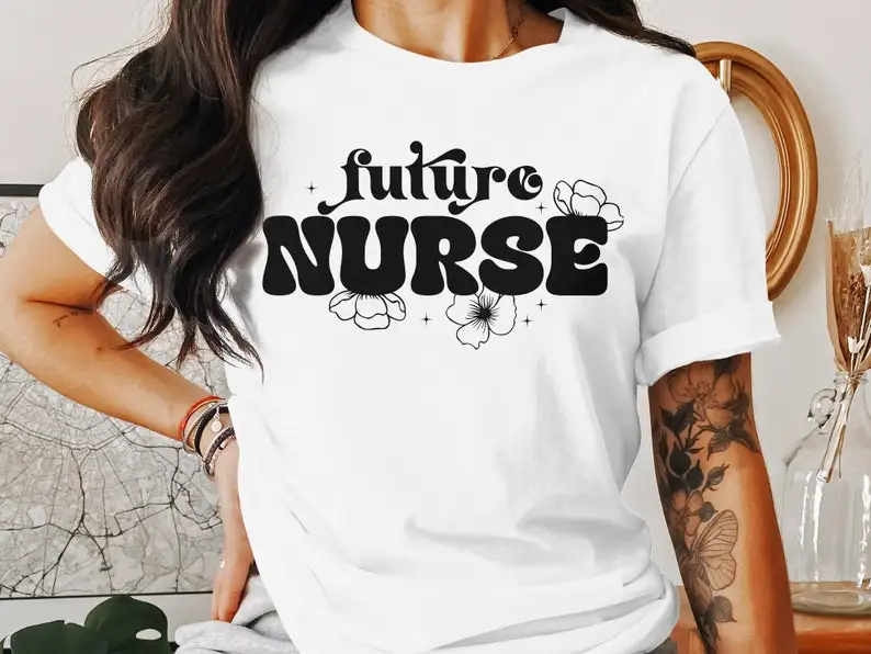 

Future Nurse T-Shirt, Nursing Student Gift, Floral Nurse Tee, Graduation Present, Medical Field Apparel