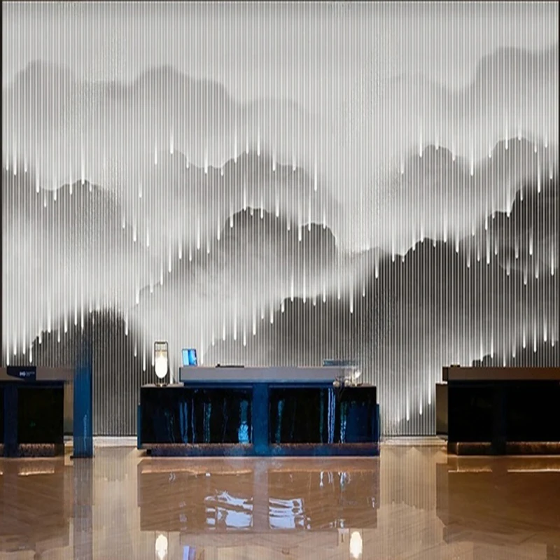 New Chinese Style Custom Mural Wallpaper Artistic Landscape Background Abstract Geometric Pattern Wall Coverings Home Decor