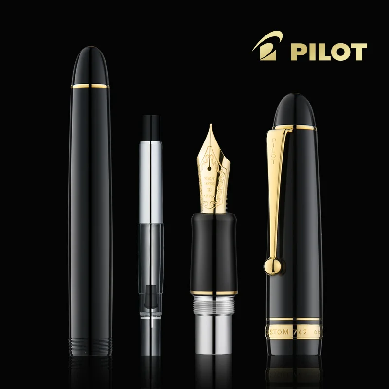 Imagem -06 - Pilot 742 Caneta-tinteiro No. 10 Nib Dourado 14k fa Sfm bb Série Personalizada Caneta Dourada Grande Caligrafia Gfit Japão