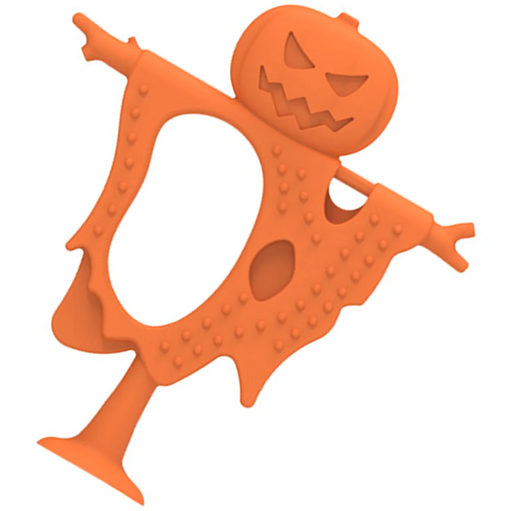 Mordedor Molar de silicona para bebé, espantapájaros de calabaza de Halloween, mordedor de alivio sensorial, juguete para masticar infantil