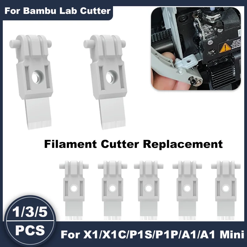 For Bambu Lab X1 / X1C / P1P / P1S / A1 / A1 Mini 3D Printer Filament Cutter Blade Replacement, High Precision Durable Filament