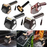 Cepillo eléctrico para parrilla de rodillo de 350RPM con cabezal de cepillo reemplazable, limpiador de parrilla de acero inoxidable, herramientas limpiadoras de barbacoa recargables