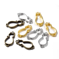 10Pcs/Lot Metal Cat Shape Charms Hollow Frame Blank Pendant Tray Bezel for DIY Epoxy Resin Pendants Jewelry Making Accessories