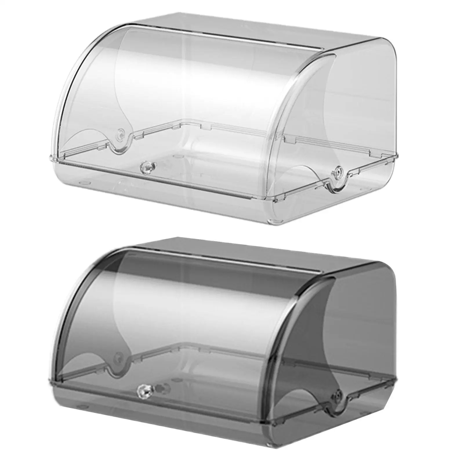 Large Acrylic Bread Storage Bin with Rolling Top Lid Countertop Breadbox Organizer for Home Kitchen Pantry Storage