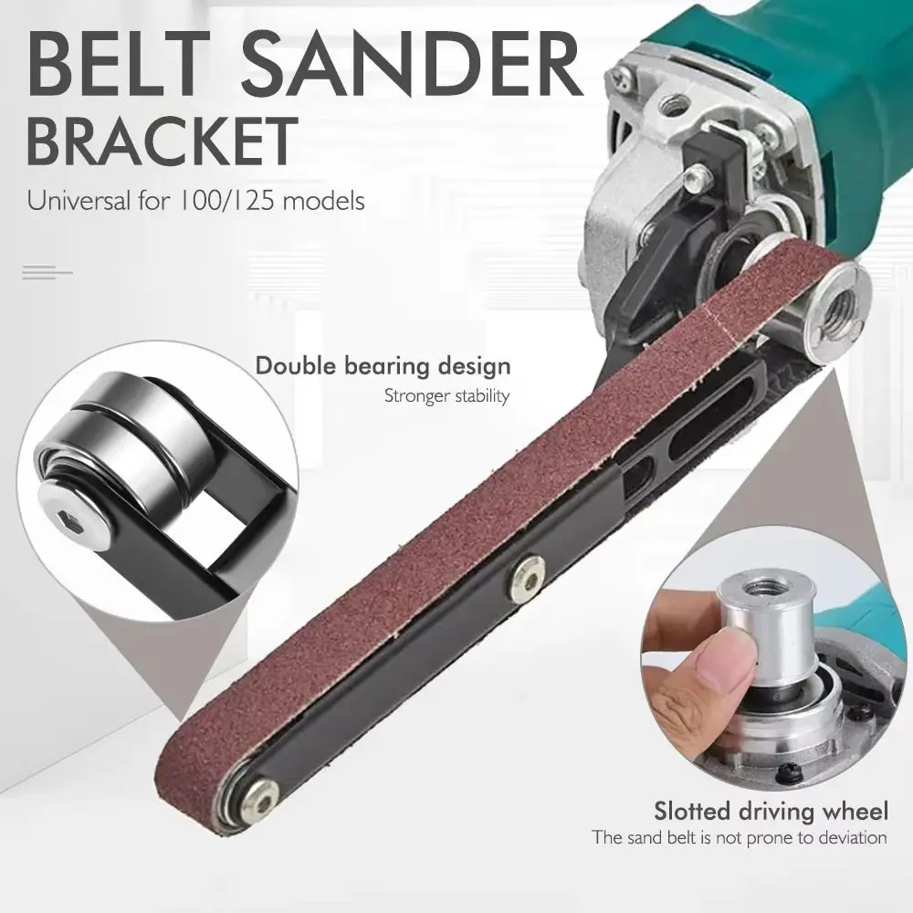 Multi Function Belt Sander Attachment Stainless Steel Sanding Adapter Low Noise Pipe Tube Bracket High Stability