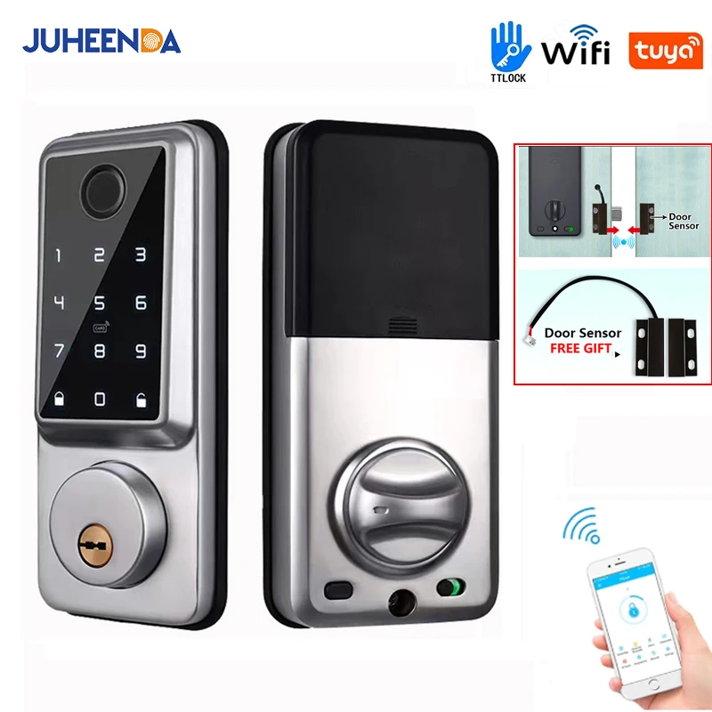 

Waterproof Smart Deadbolt Locks for Home Alexa Wifi Bluetooth TTlock App Biometric Fingerprint Digital Keypad Entry Door Lock