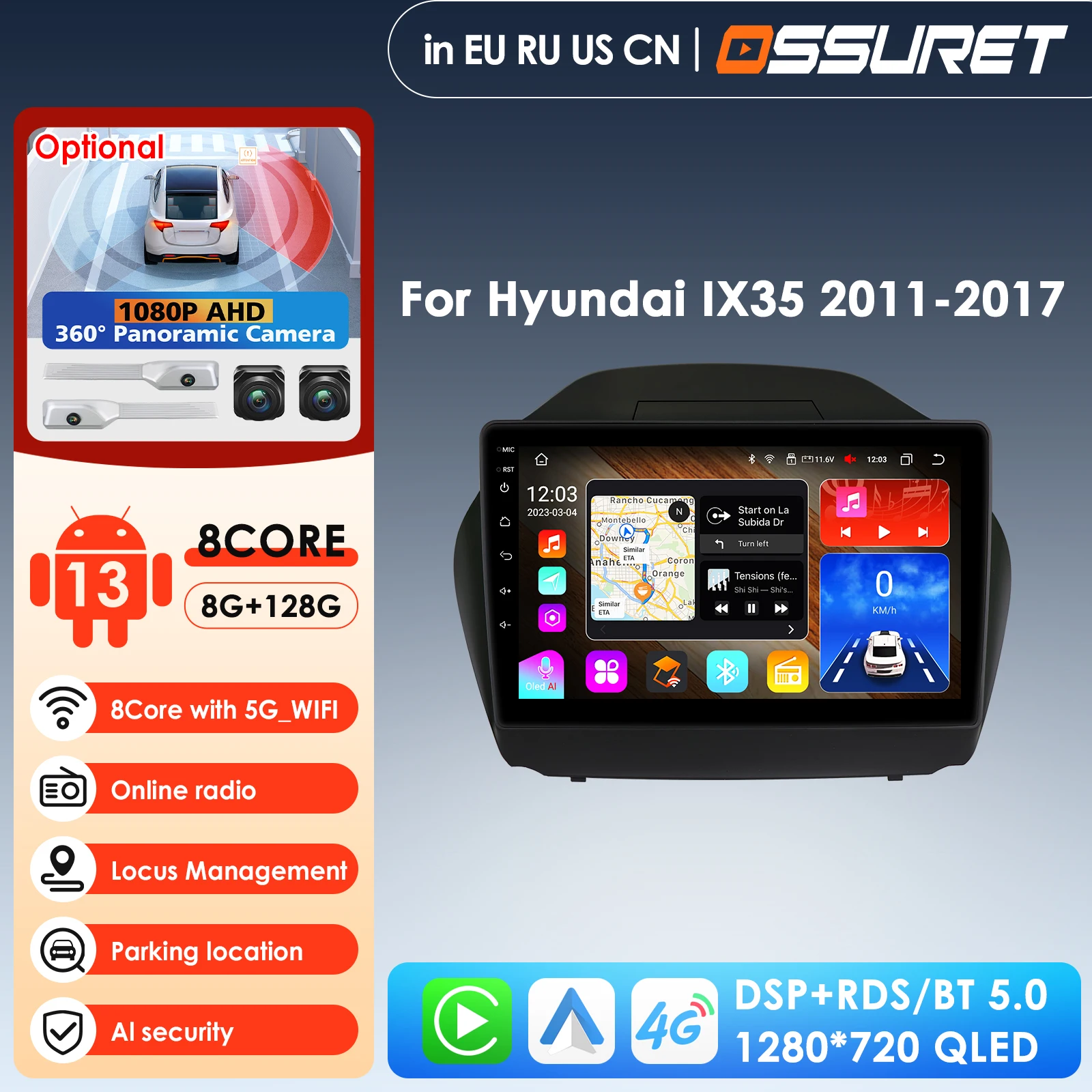 

Carplay 4G-LTE 10.33'' 10.1'' Car Radio Android for Hyundai Tucson 2 LM IX35 2011-2017 Multimedia Player Nav GPS 2Din Stereo DSP