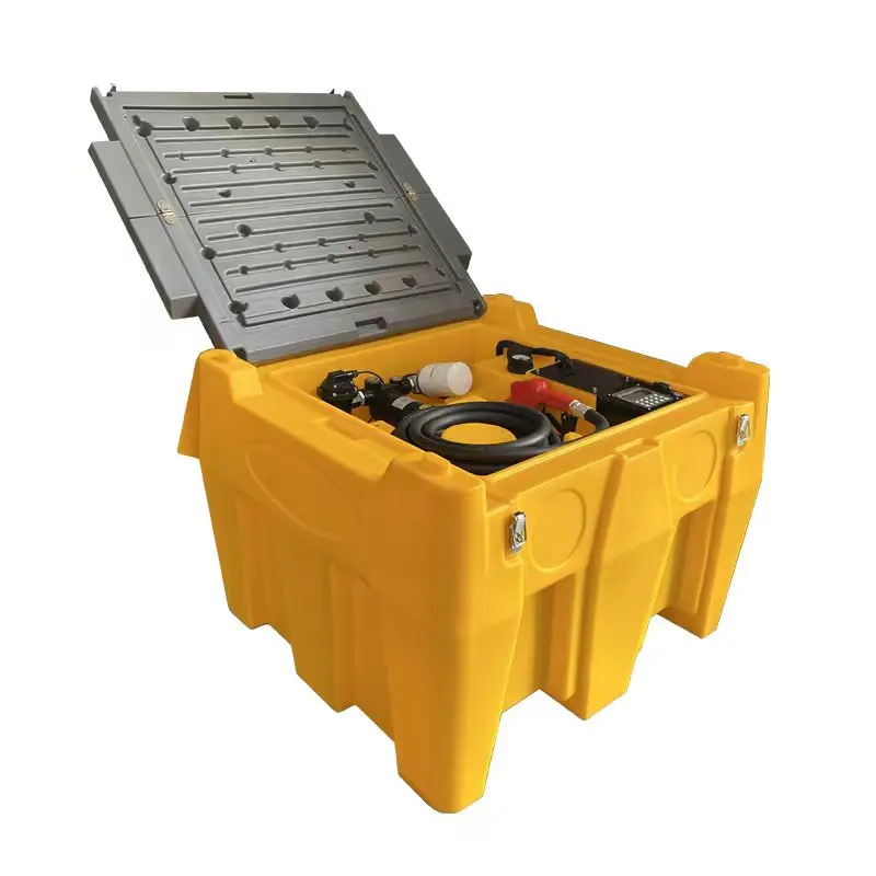 

550L Plastic Transporting Mobile Dispenser Portable Preset Gasoline Diesel Tank With Pump For Truck Refueling