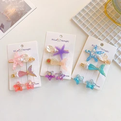 Fashion Hair Clips For Girls Cartoon Mermaid Kids Princess Hairpin Cute Children Clamp Girl Ornaments Hair Accessories