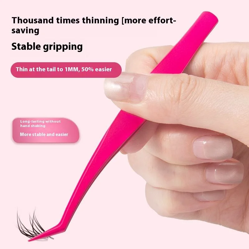 Pinça de cílios antiaderente, pinça profissional de penas douradas para extensão de cílios para iniciantes, ferramenta de chicote sem cola