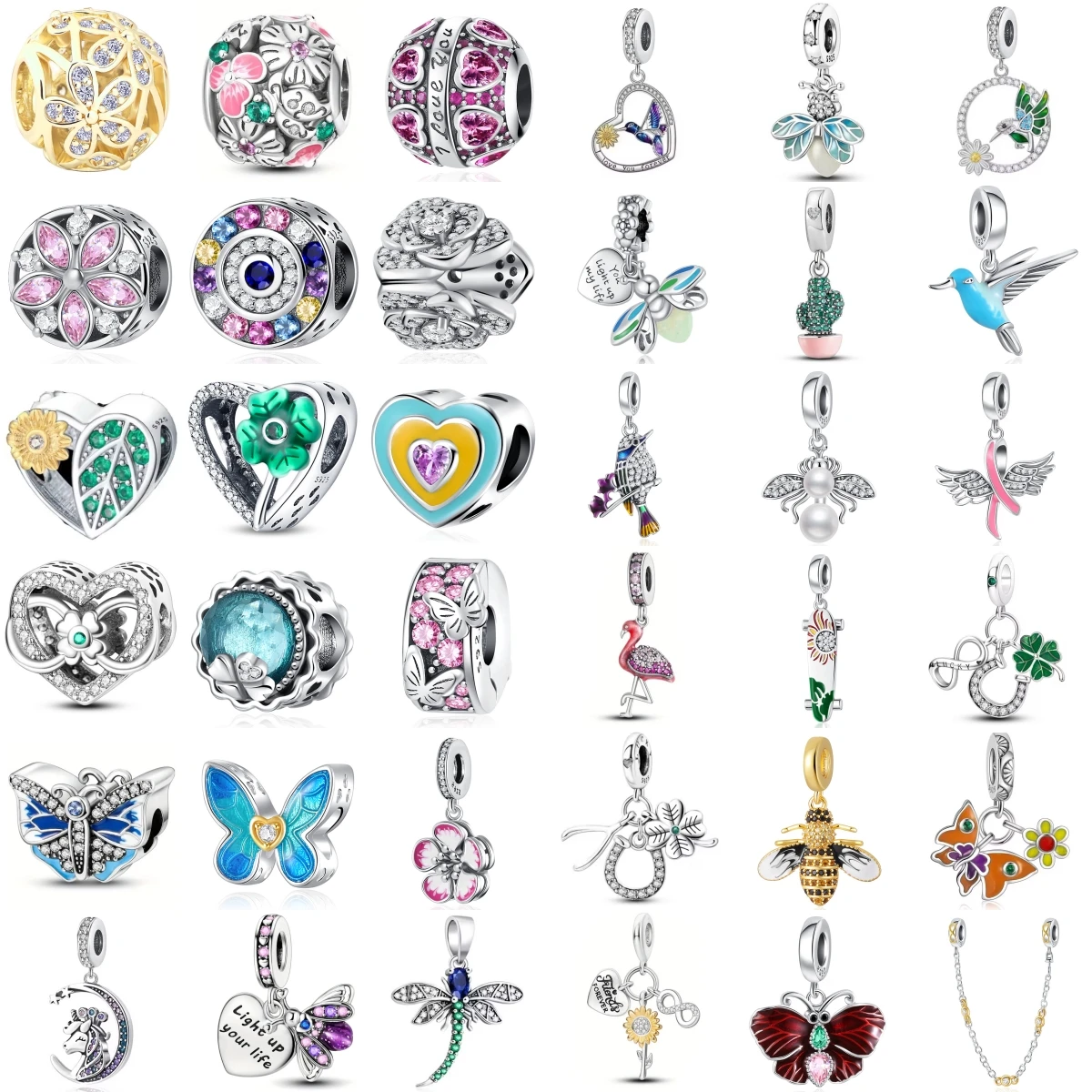 

НОВЫЙ шарм из стерлингового серебра 925 пробы, подходит для оригинального браслета, аксессуары, женские украшения, ранняя весна, лесная серия, цветок, бабочка