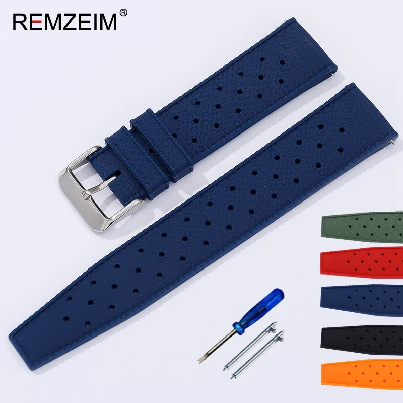 Premium-Grade Tropic Rubber Watch Strap 18mm 20mm 22mm Silicone Watch Band Waterproof Sport Quick Release Bracelets Belts