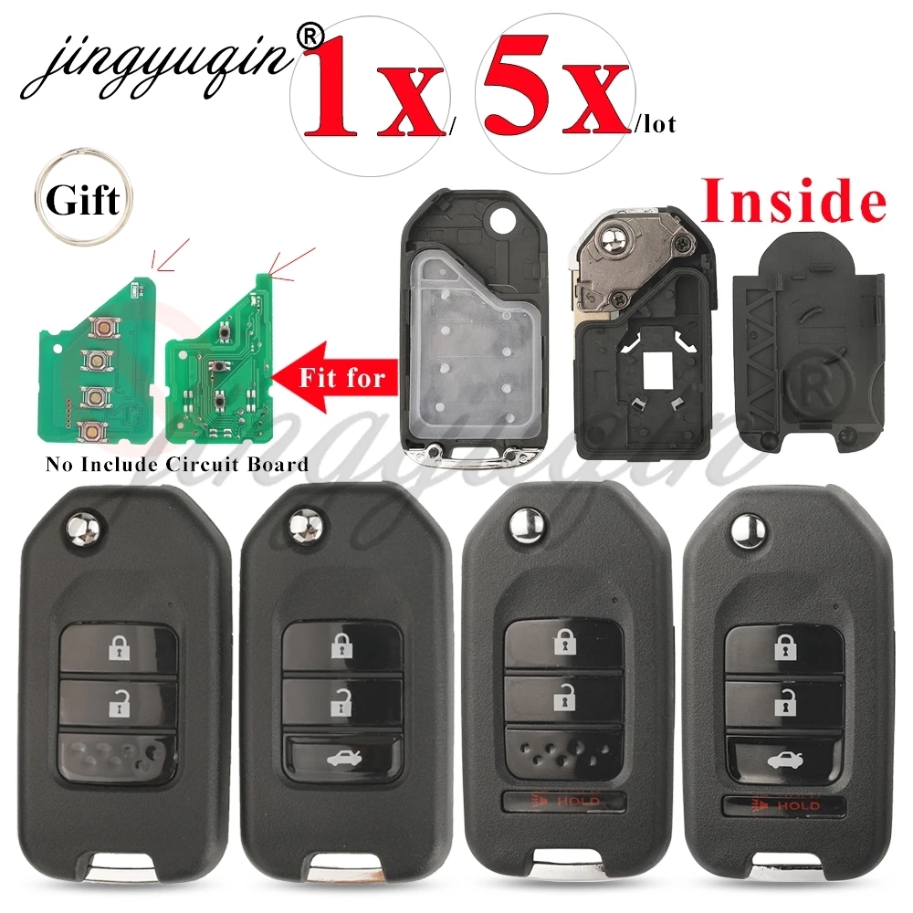 1/5pcs Remote Car Key Shell Case for Honda Accord Greiz Gienia CRV XRV HRV WRV Civic Breez City Fit Spirior Jade Crosstour Jazz