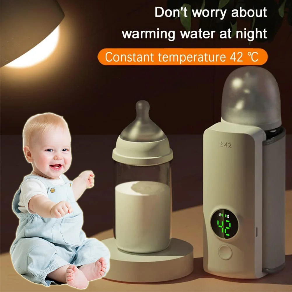 6000mAh USB Portable Rechargeable Milk Warmer for Baby Outdoor Constant Temperature Bottle Insulation Cover and Milk Heating
