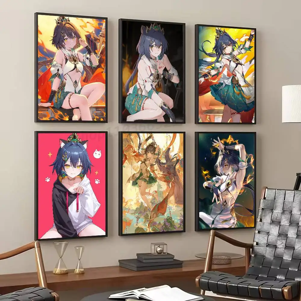 Yunli Anime Game Honkai Star Rail Posters Living Room Bar Cafe Quality Canvas Vintage Style Comics Painting Art Home Wall Decor